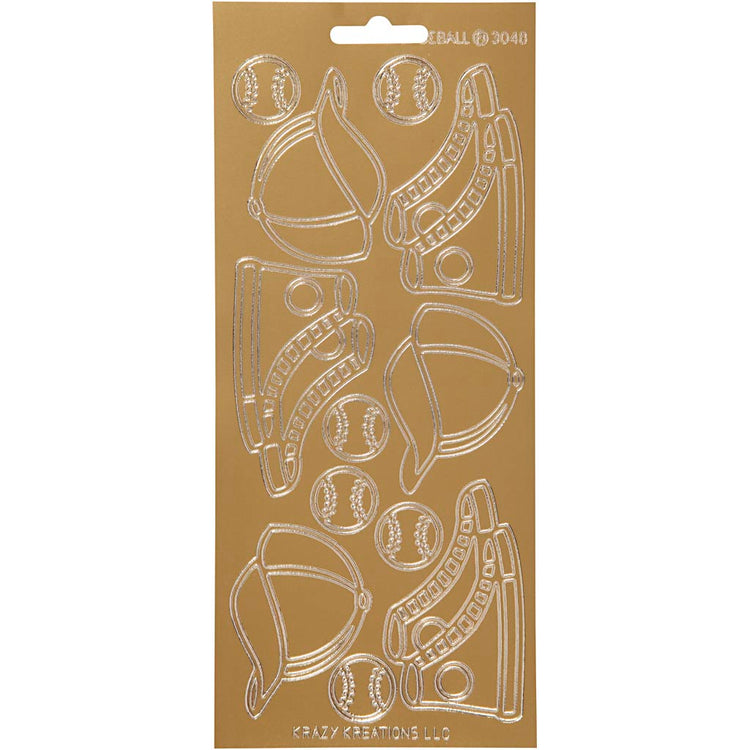 Autocollants Creativ company, sport, feuille 10x23 cm, or, 1 feuille