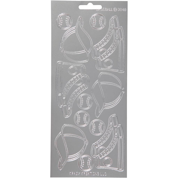 Autocollants Creativ company, sport, feuille 10x23 cm, argent, 1 feuille