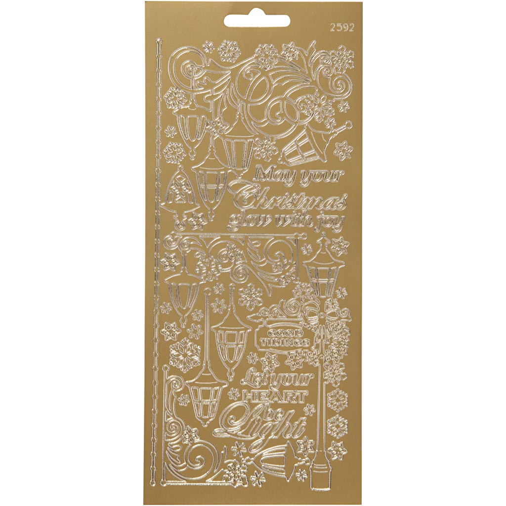 Creativ company autocollants, lanternes, feuille 10x23 cm, or, 1 feuille