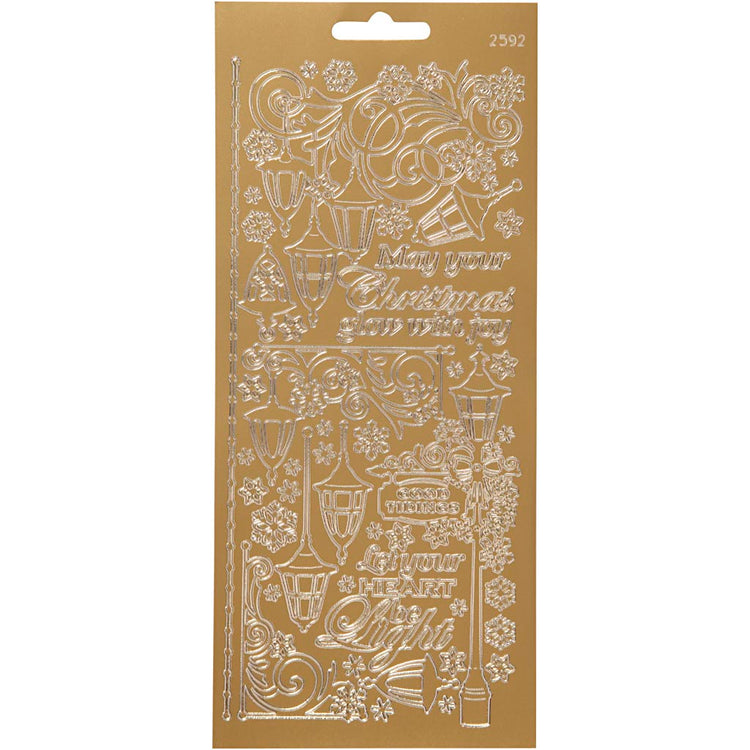 Creativ company autocollants, lanternes, feuille 10x23 cm, or, 1 feuille