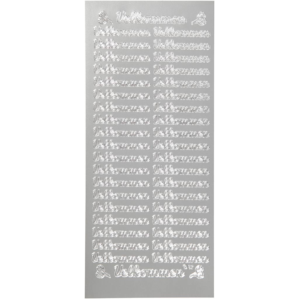 Autocollants Creativ company, bols en tôle, feuille 10x23 cm, argent, 1 feuille