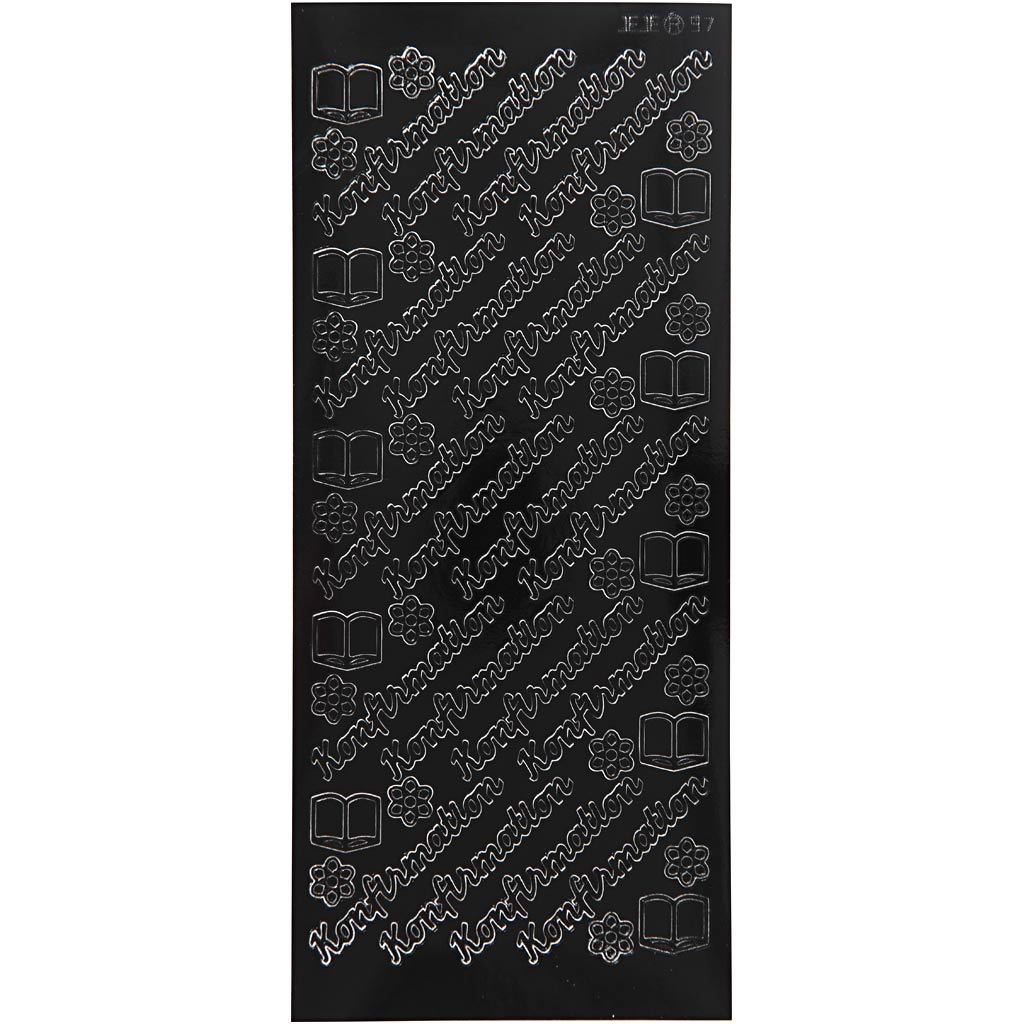 Autocollants Creativ company, confirmation, feuille 10x23 cm, noir, 1 feuille