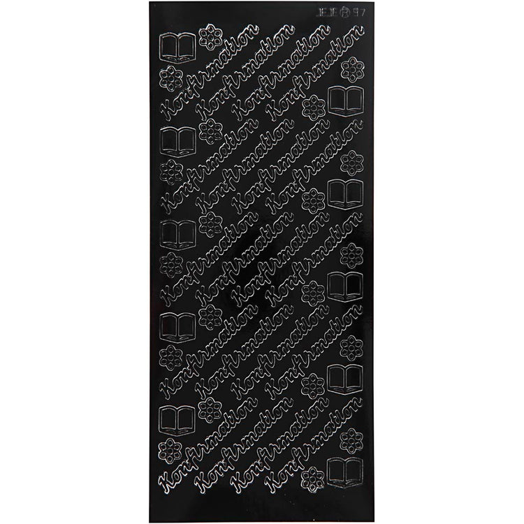 Autocollants Creativ company, confirmation, feuille 10x23 cm, noir, 1 feuille