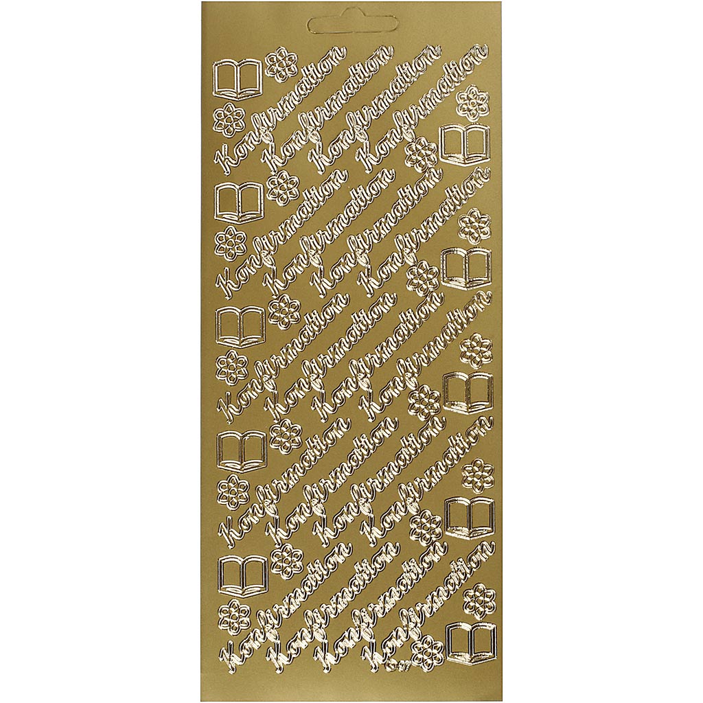 Autocollants Creativ company, confirmation, feuille 10x23 cm, or, 1 feuille