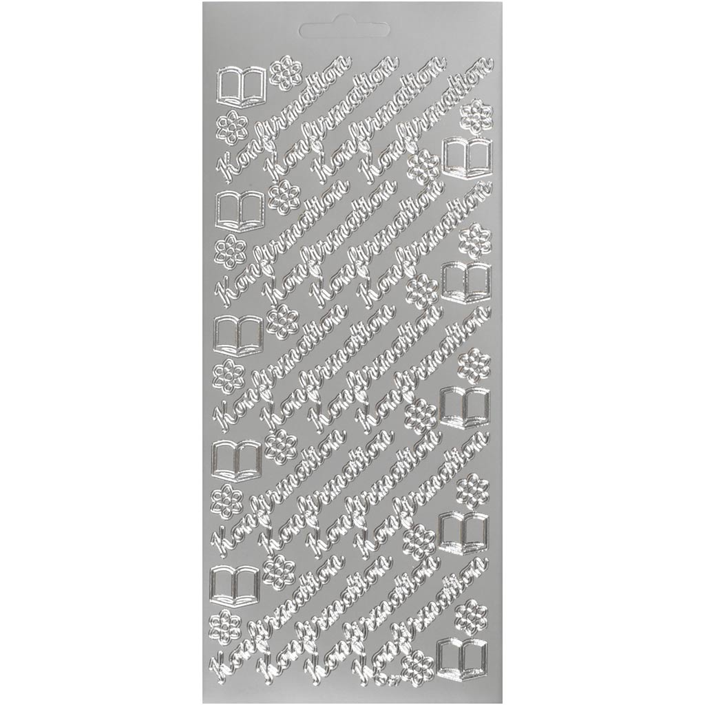 Autocollants Creativ Company, confirmation, argent, 1 feuille