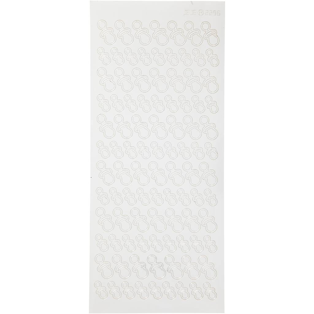 Autocollants Creativ company, tétines, feuille 10x23 cm, blanc, 1 feuille