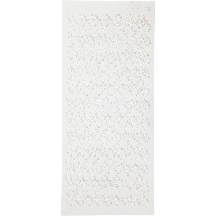Autocollants Creativ company, tétines, feuille 10x23 cm, blanc, 1 feuille