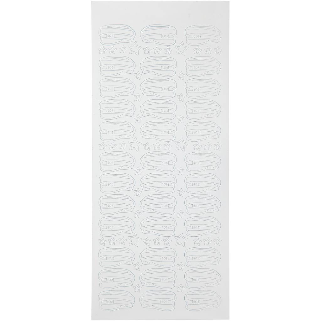 Autocollants Creativ company, casquette d'étudiant, feuille 10x23 cm, blanc, 1 feuille