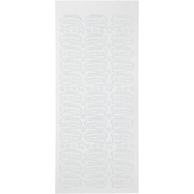 Autocollants Creativ company, casquette d'étudiant, feuille 10x23 cm, blanc, 1 feuille