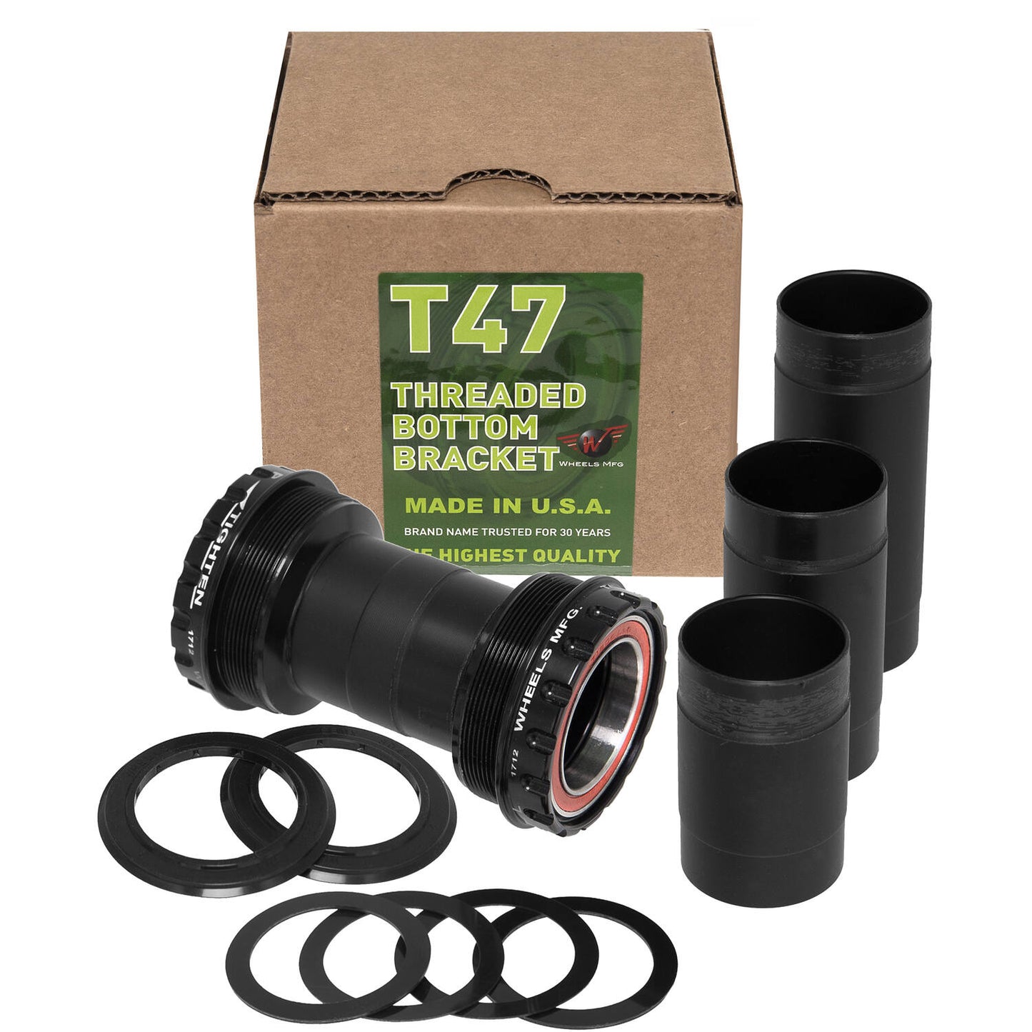 Roues roues de fabrication du support de fond MFG T47 Outboard BB30 ACB Black