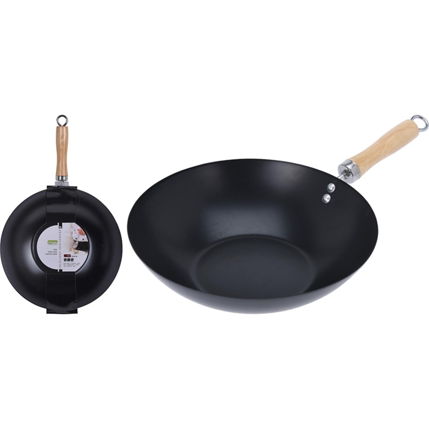Excellent houseware wok ø30cm antiadhésif noir