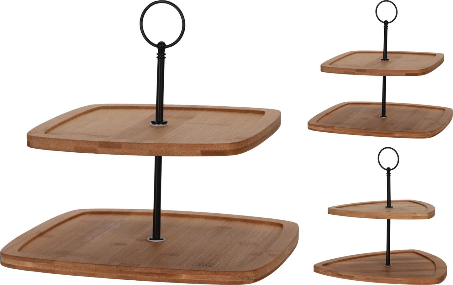Etagere de coiffage en bambou 2 couches
