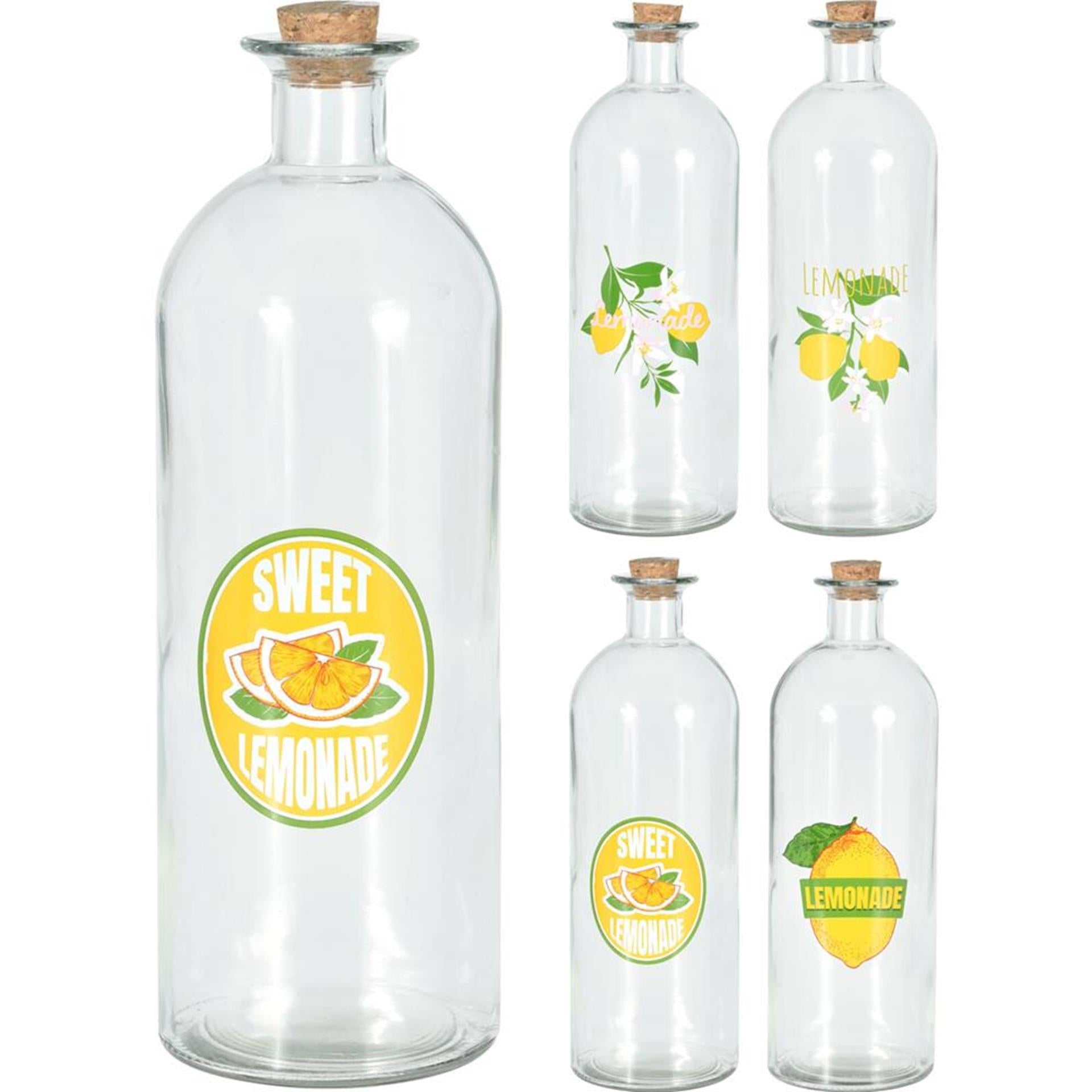 Excellente bouteille en verre pour articles ménagers avec bouchon en liège 1l