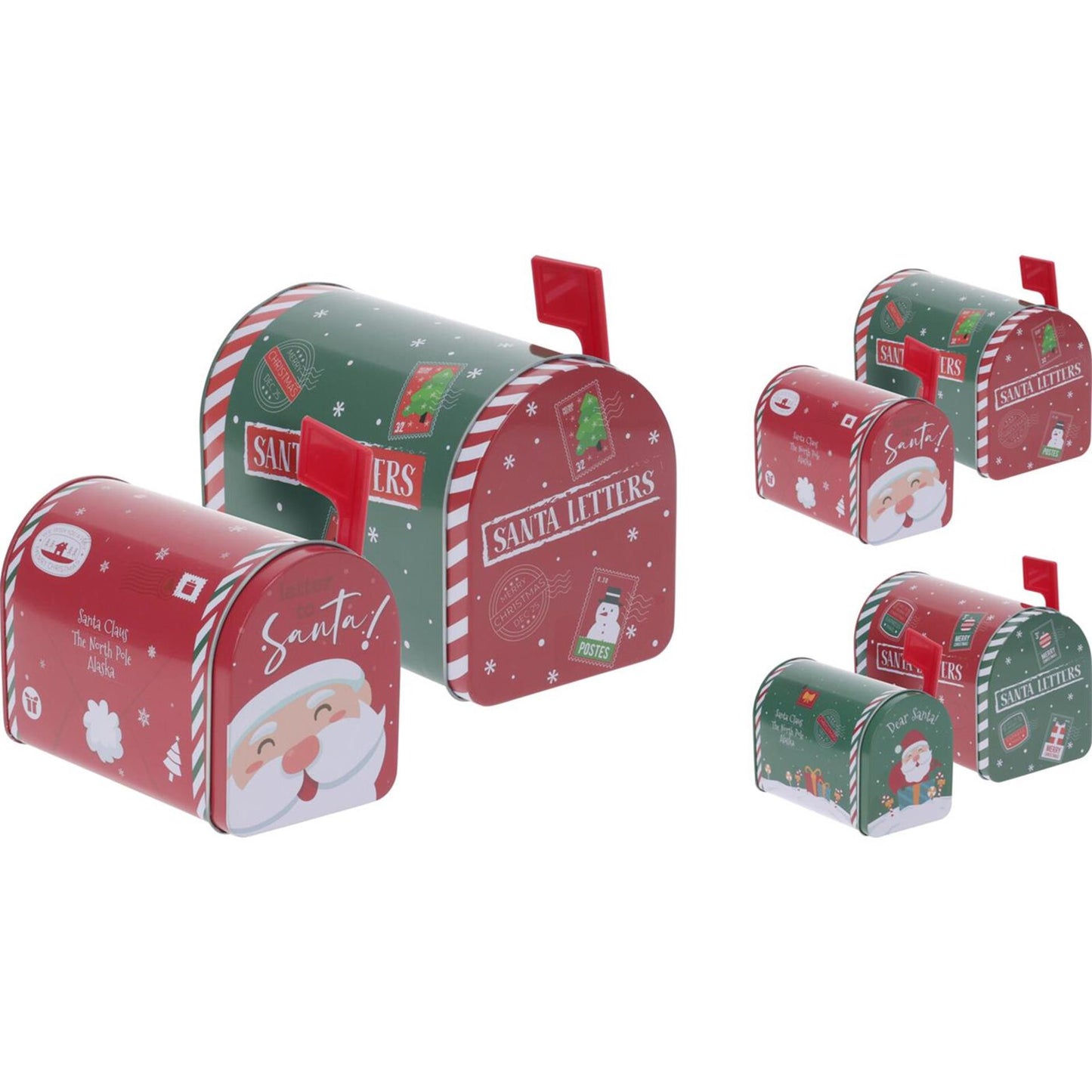 Boîte de rangement de Noël style maison, lot de 2