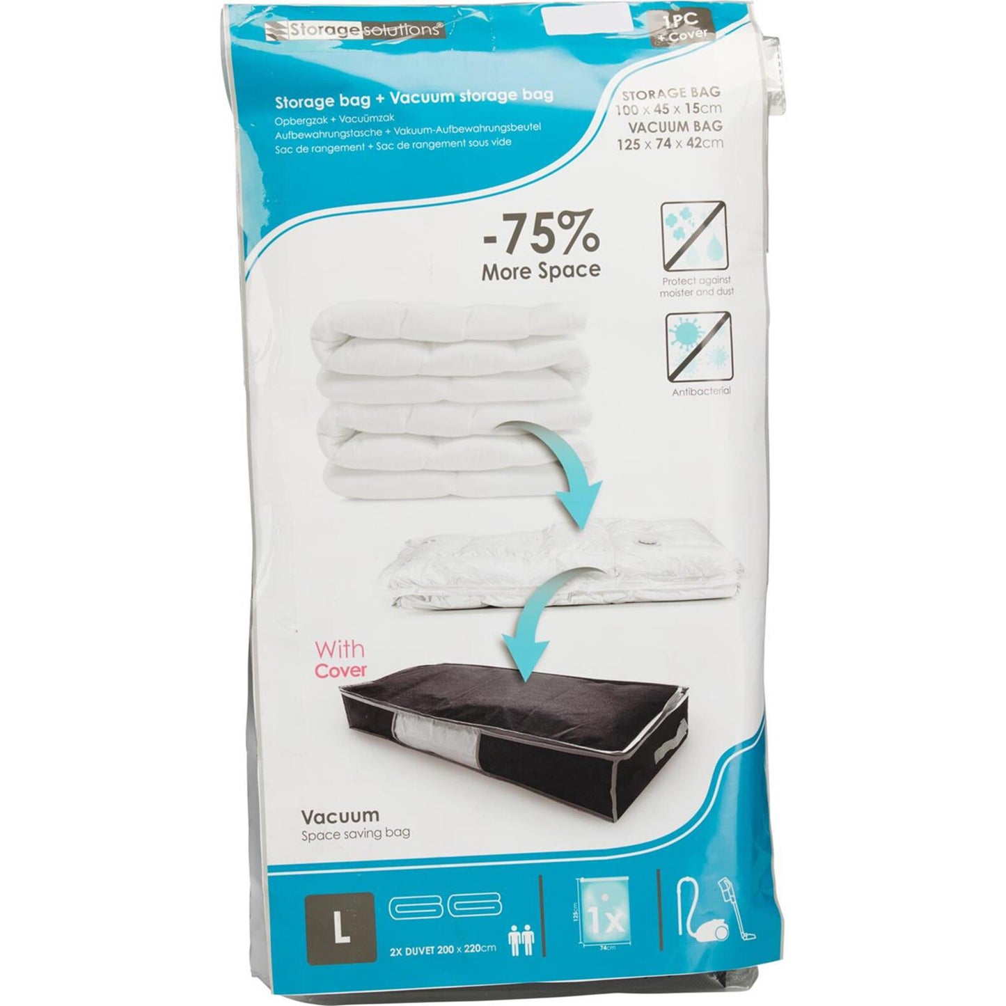 Solutions de stockage sac de rangement + sac sous vide taille l