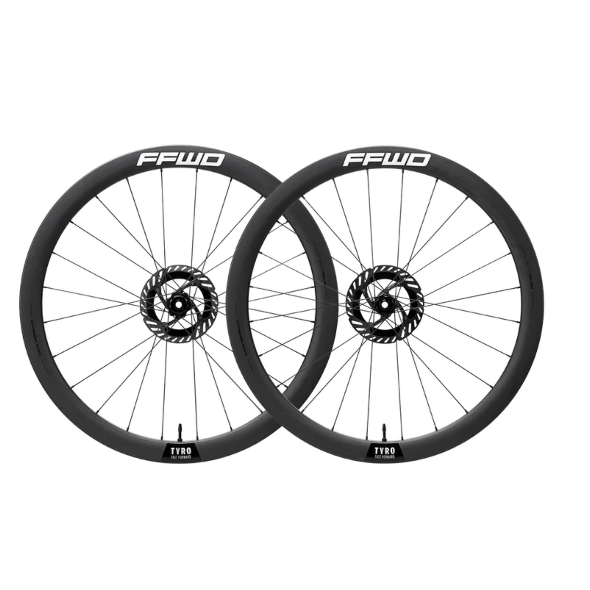 Paire de roues Ffwd tyro v3 fcc 45mm 12mm disque 12sp micro cannelure