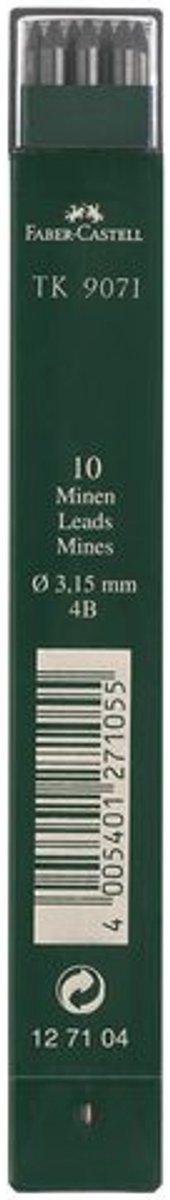 Mines de crayon Faber-castell - tk9071 - 3,15 mm - 4b - 10 pièces - fc-127104
