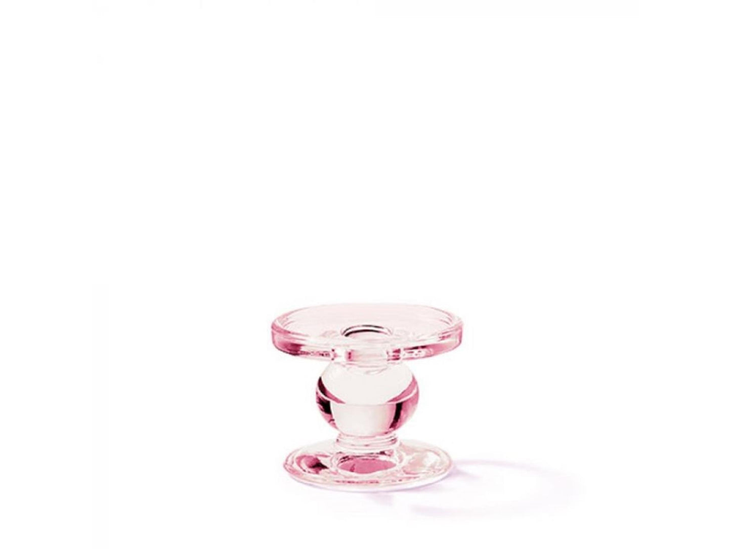 Bougeoir Ambiente verre rose ø9xh7cm