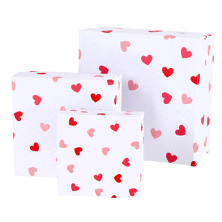 Ensemble papier de boîte cadeau de 3 rouge blanc