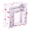 Ensemble papier de boîte cadeau de 3 rouge blanc