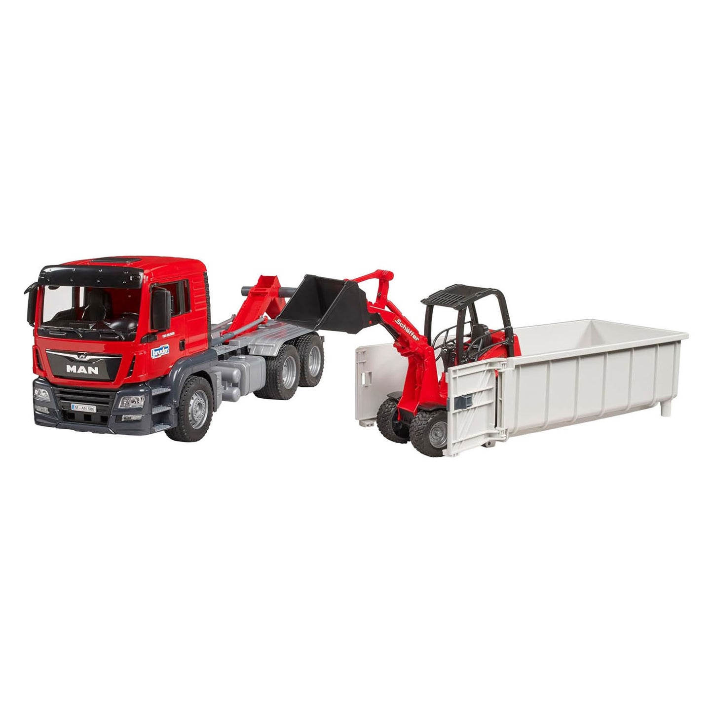 Bruder Man Tgs avec Rolntainer et Schäffer Compact Dother