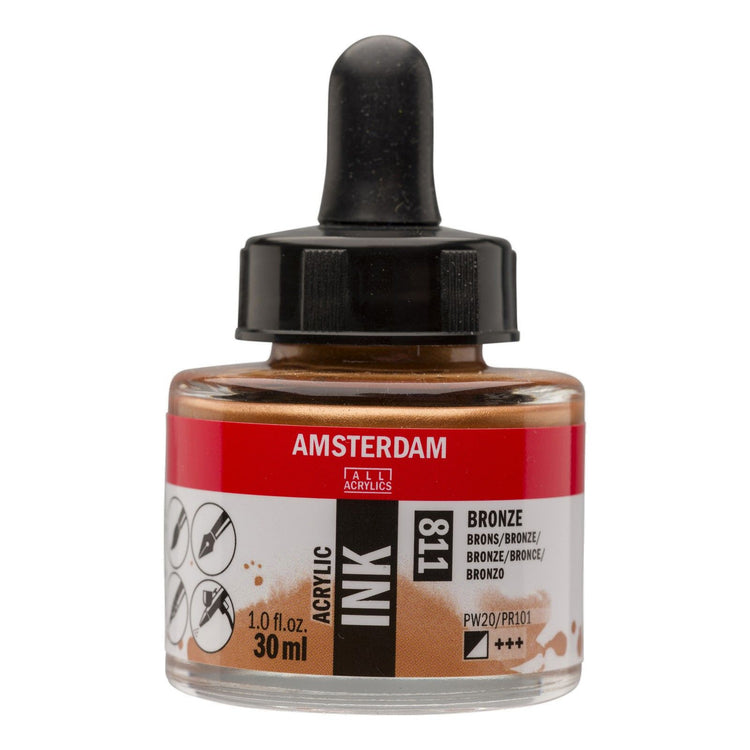 Amsterdam toutes acryliques amsterdam • bouteille d'encre acrylique 30 ml bronze 811