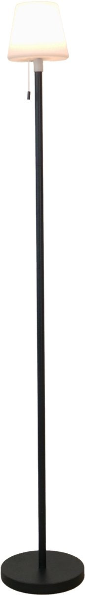 Lampe sur pied Eglo montapalma-l pour intérieur et extérieur - rechargeable (jusqu'à 60 heures d'éclairage) - solaire - 140 cm - noir et blanc - lumière blanc chaud et RGB réglable - sans fil - dimmable