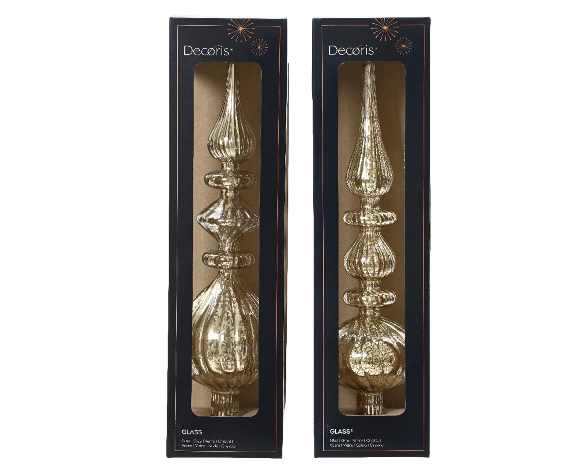 Decoris pic verre antique argent h35cm