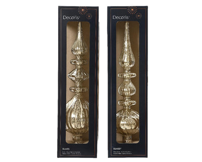 Decoris pic verre antique argent h35cm