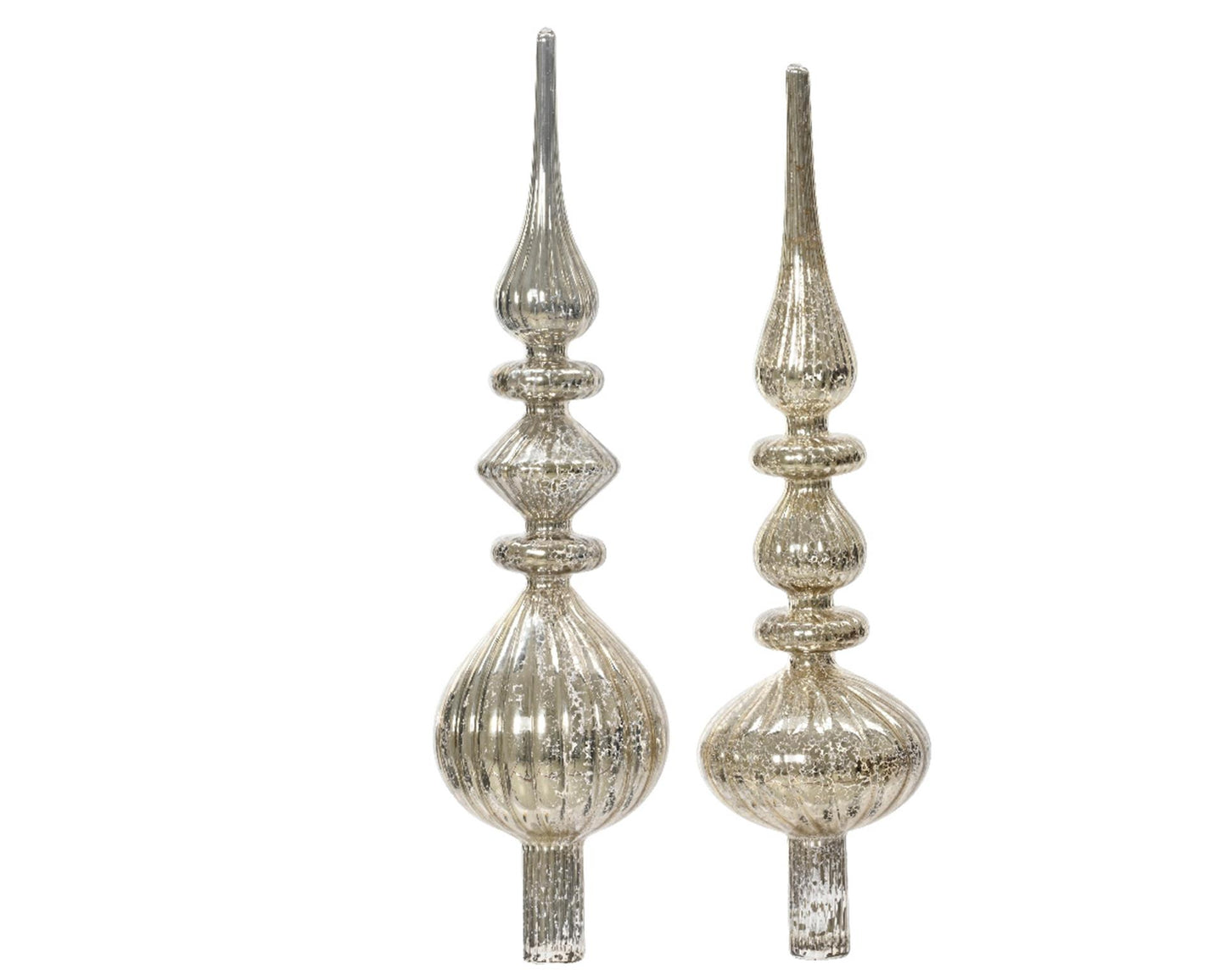 Decoris pic verre antique argent h35cm
