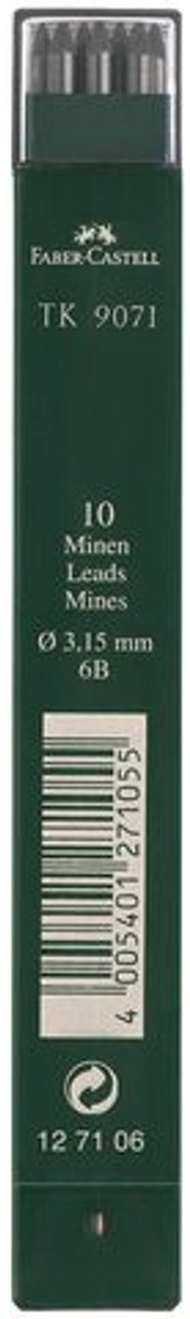 Mines de crayon Faber-castell - tk9071 - 3,15 mm - 6b - 10 pièces - fc-127106