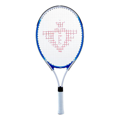 Racket de tennis avec couverture et 2 balles bleues