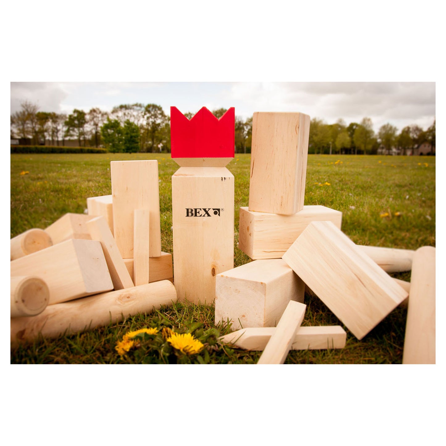 Kubb Original Rubberhout avec Red King