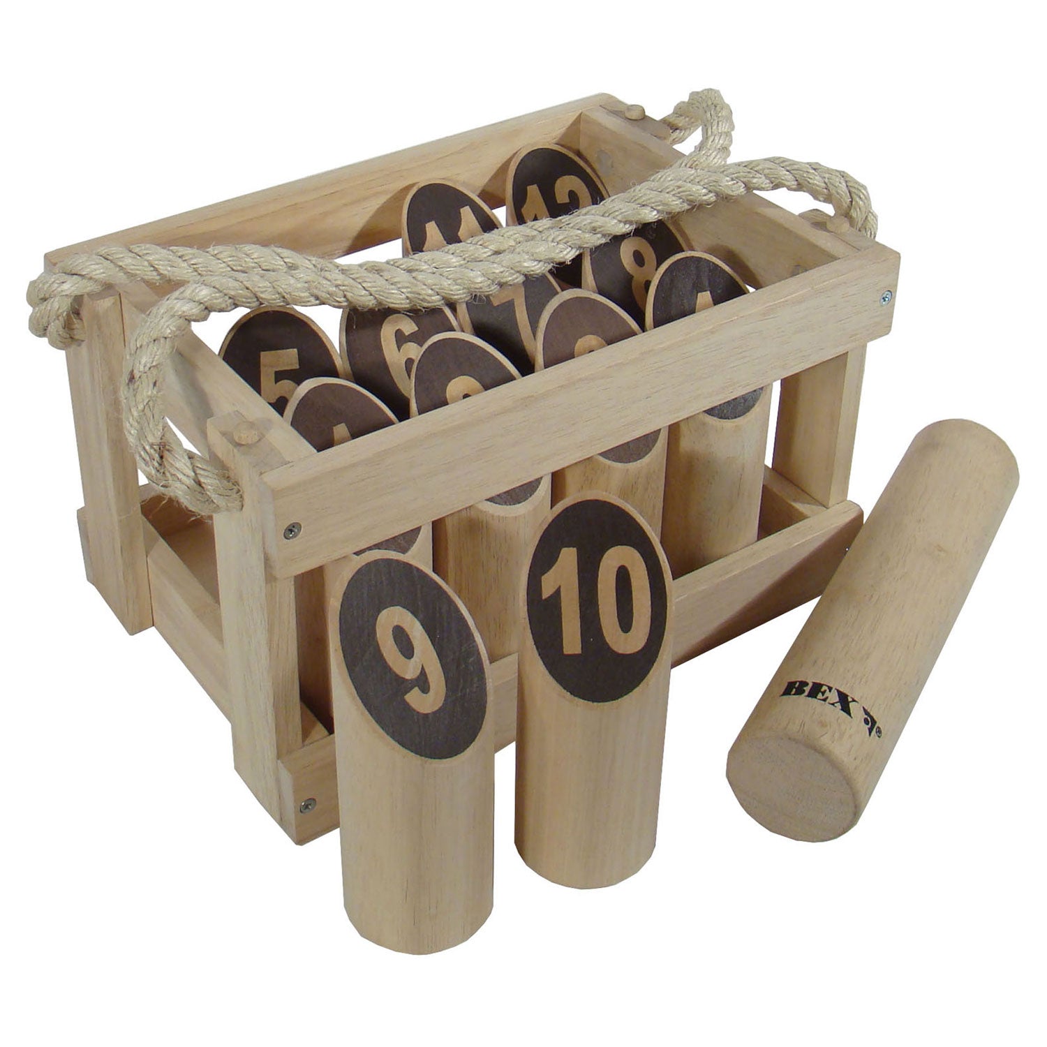 Numéro Kubb Bois en caoutchouc d'origine en boîte en bois