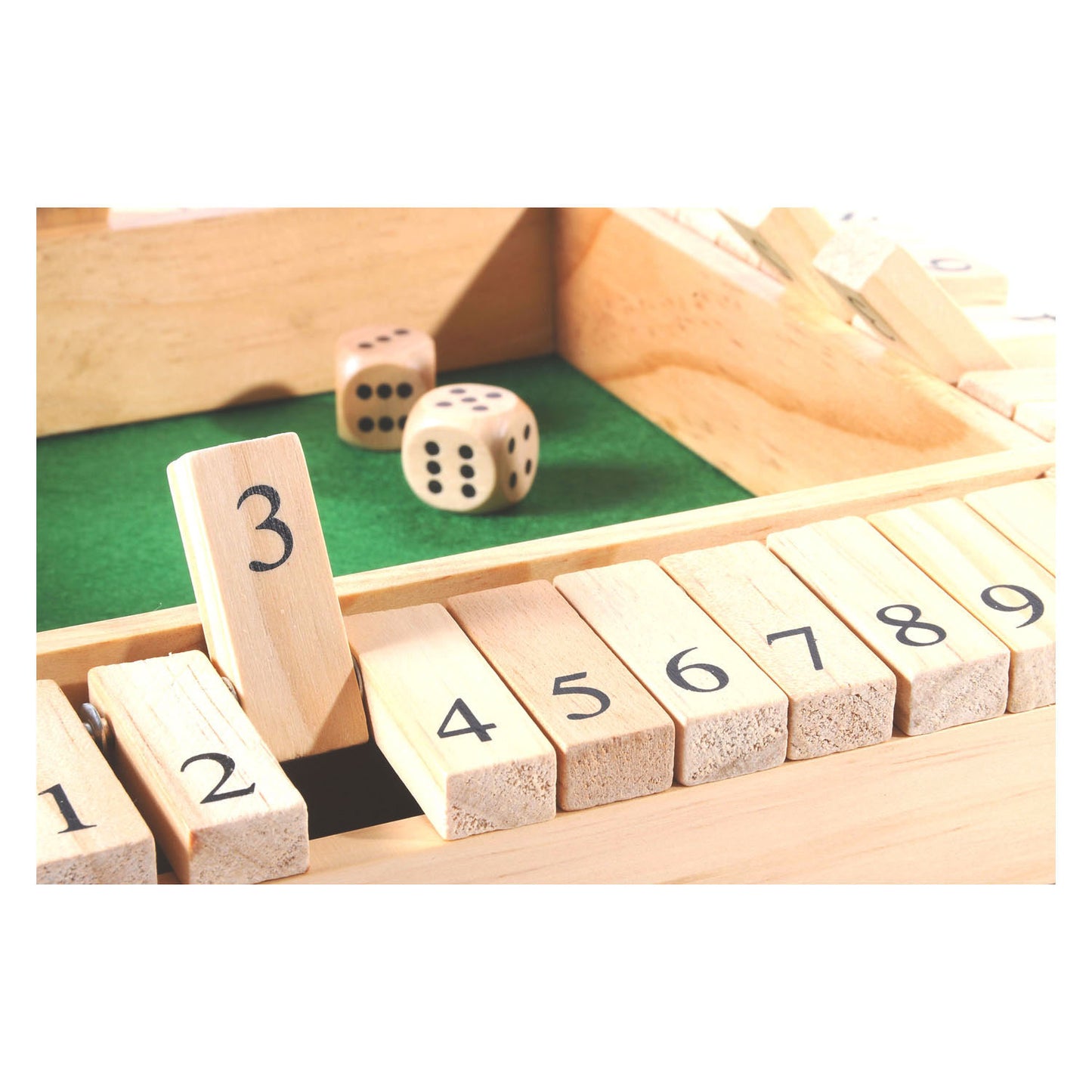 Fermez la boîte Houten Dice Game, 4 joueurs