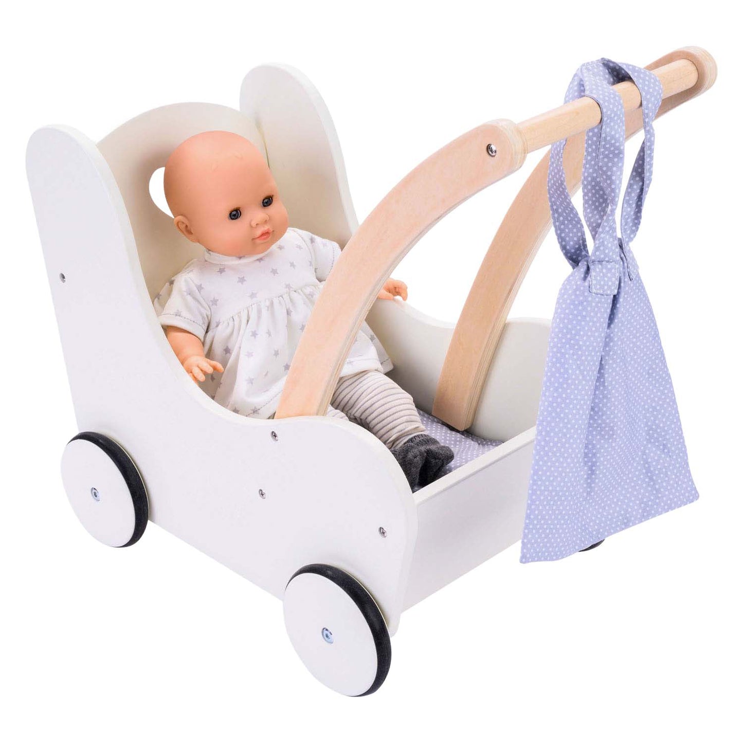 Poupée en bois - camion de marche gris blanc gris