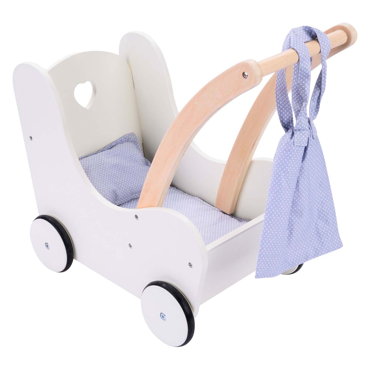 Poupée en bois - camion de marche gris blanc gris