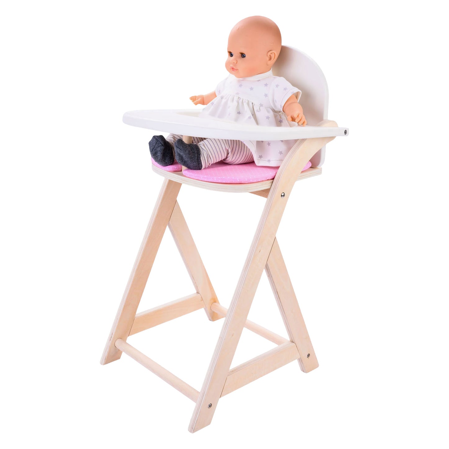 Chaise de poupée rose blanc
