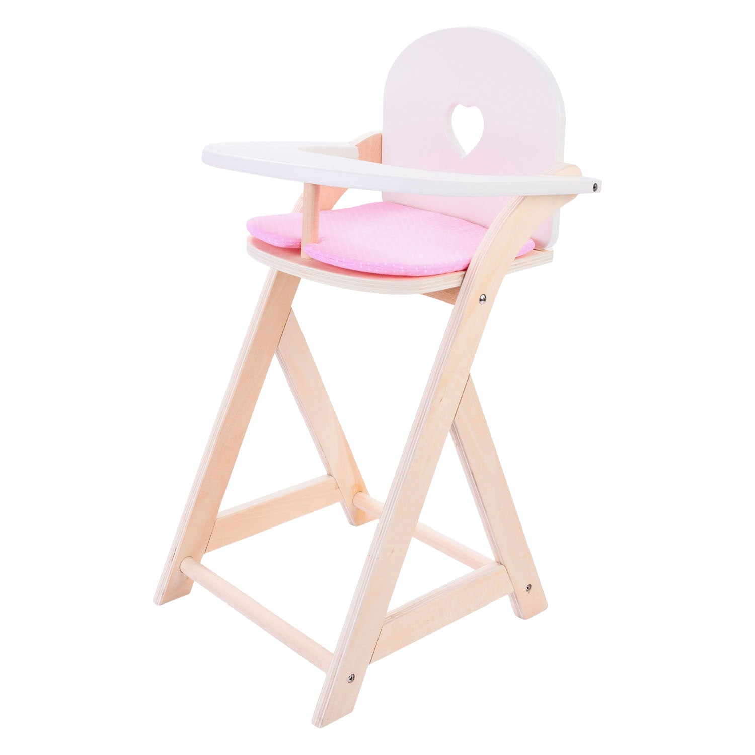 Chaise de poupée rose blanc