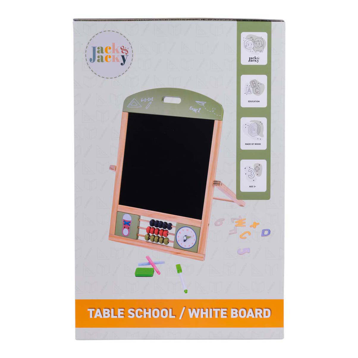 Table école en bois et tableau blanc