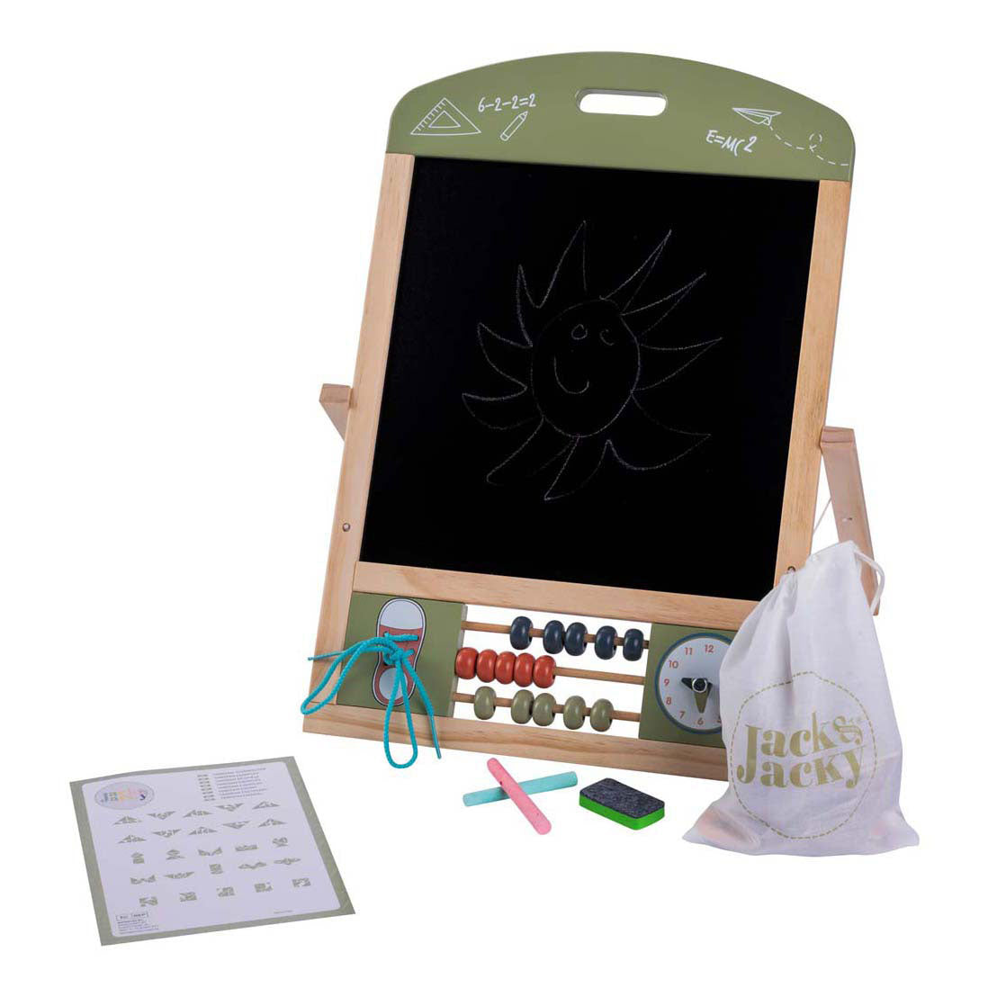 Table école en bois et tableau blanc