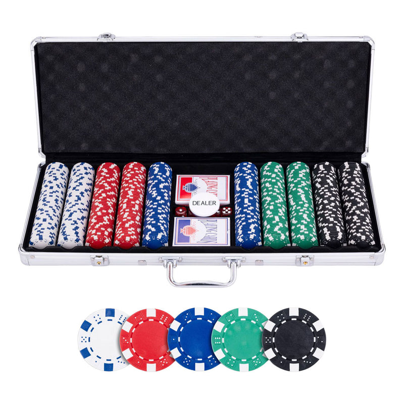 Set de poker en coffret argent - 500 jetons 11,5gr.