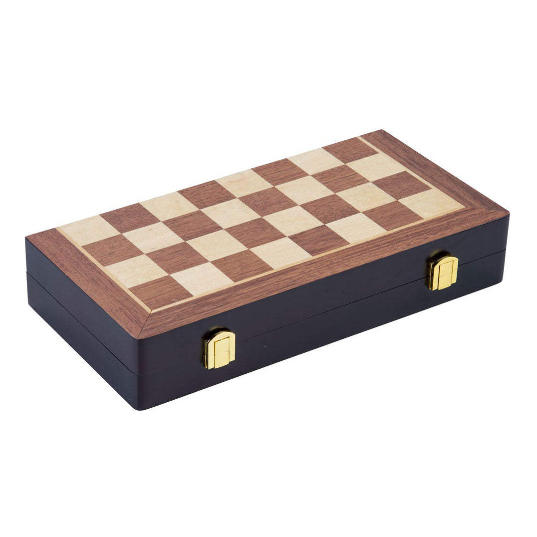 Jeu d'échecs pliant en bois de base 38.5x38.5x5,8 cm