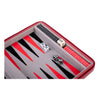 Jeu de voyage Backgammon avec fermeture éclair - rouge
