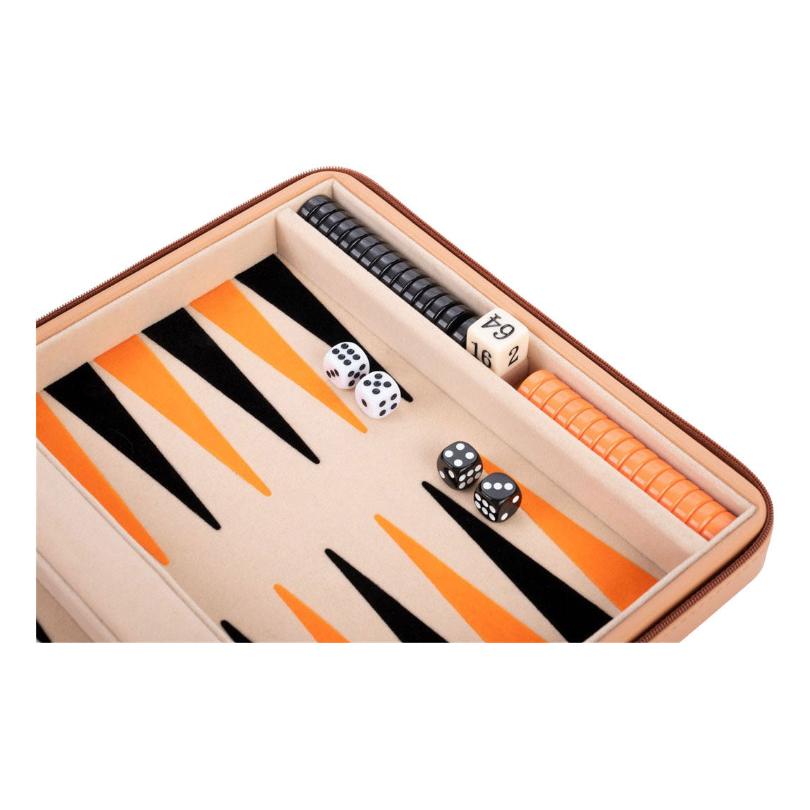 Jeu de voyage de backgammon Engelhart avec fermeture éclair - beige