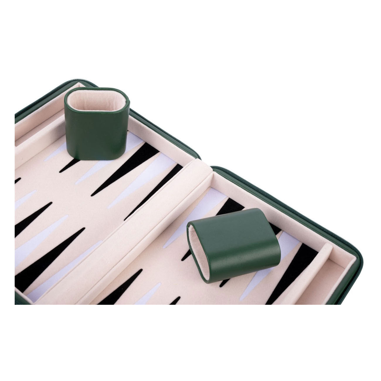 Jeu de voyage Backgammon avec fermeture éclair - vert