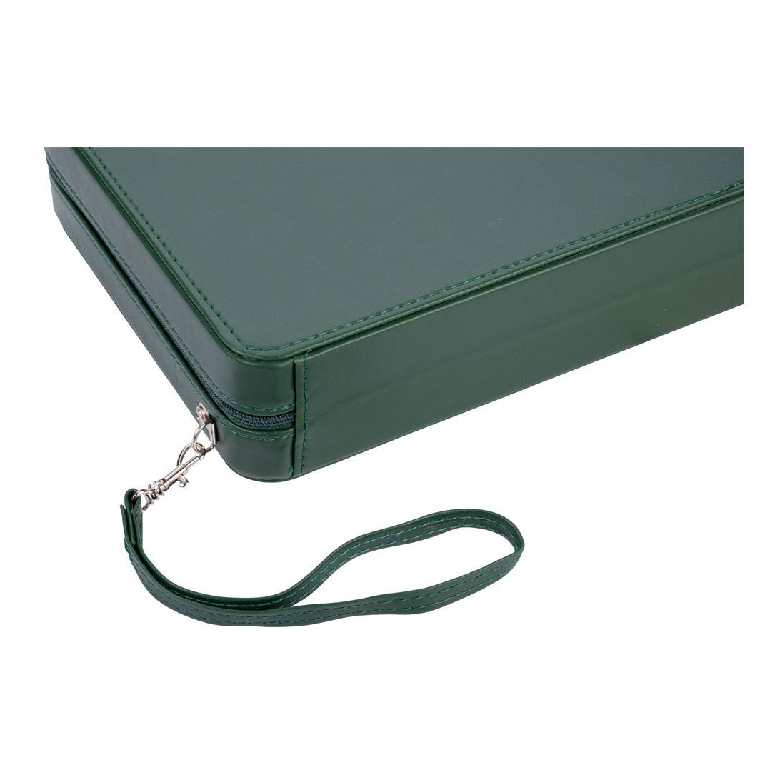 Jeu de voyage Backgammon avec fermeture éclair - vert