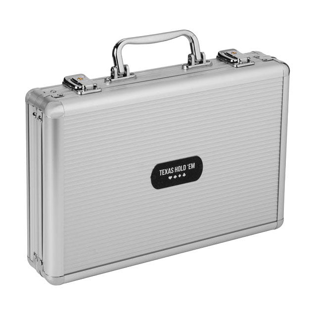 Set de poker dans un coffret en argent - 200 jetons