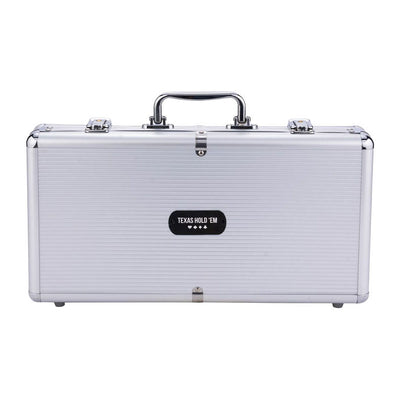 Set de poker dans un coffret en argent - 300 jetons