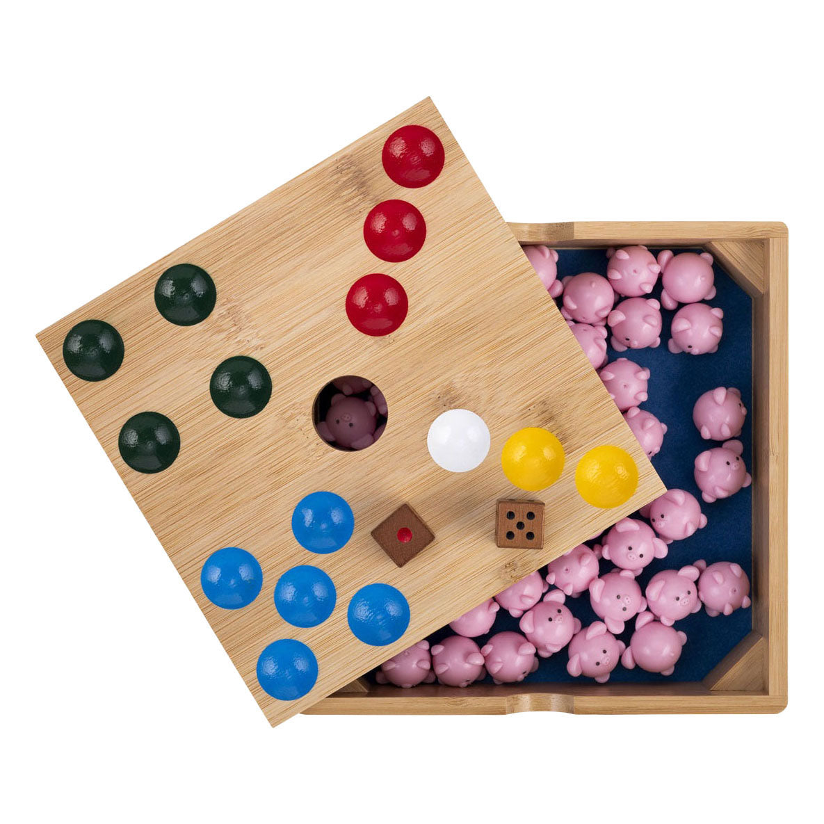 Jeu de cochon en bambou avec cochons en silicone